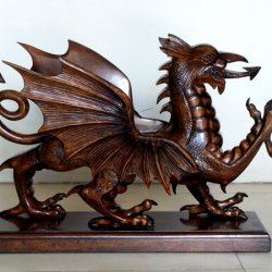 CARVED WOODEN DRAGON 