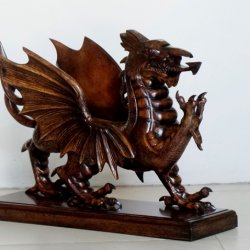 CARVED WOODEN DRAGON 