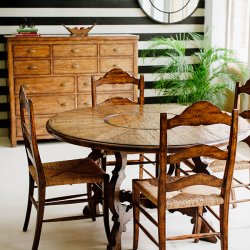 Round Dining Table with Lazy Susan