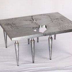 Boy And Girl Kissing Table