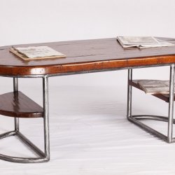 Oval Table on Metal Bases