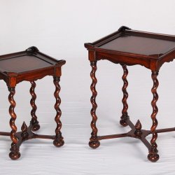 Pair of Side Tables with Twisted Legs